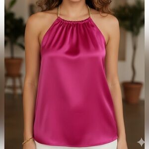 Nicole Miller Magenta Halter Blouse